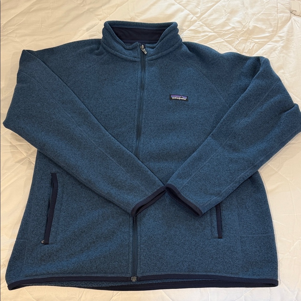 Patagonia Blue Zip Up Sweater